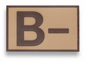 Parche Grupo Sanguineo Arido (B-) 5,4 Cm x 3,4 Cm