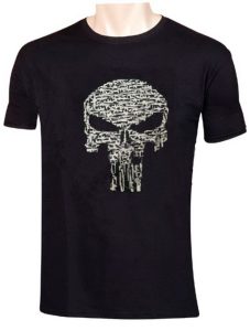 Camiseta Punisher Fusiles Negra/Blanca