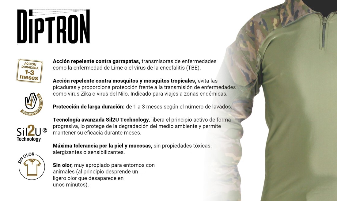 Spray Diptron Repelente Textil De Insectos - Imagen 2