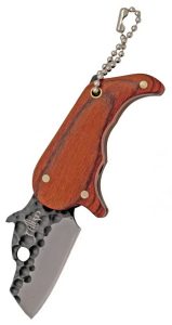Cuchillo Perro Hoja Amartillada Mango Madera Con Funda