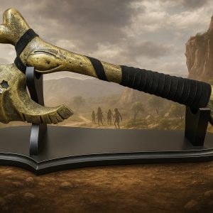 Hacha Caza Prehistorica Con Peana