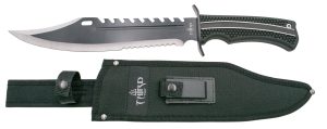 Cuchillo Third Mango Negro Hoja Negra-Satinada Con Funda